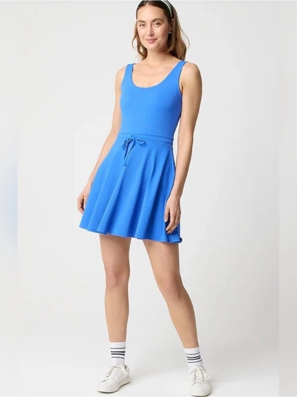 J.Crew Active Fit & Flare Tennis Exercise Dress Built-In Shorts Blue